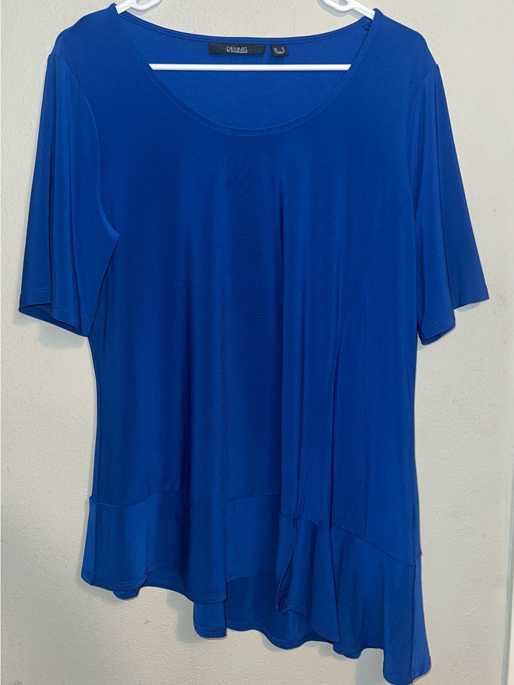 Dennis Basso Asymmetric Blue Top